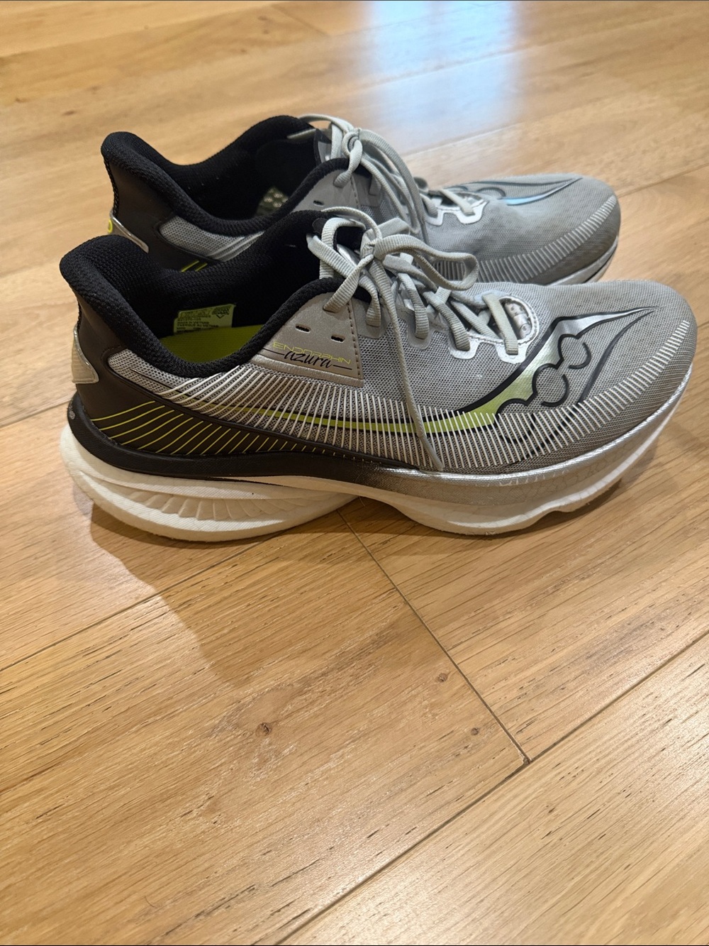 Saucony Endorphin Azura Men’s Grey and Lime Athletic Running Shoes